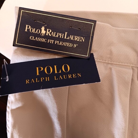 Polo Ralph Lauren Chino Shorts Mens 40 Khaki Pleated Front Golf Casual Pockets - Picture 6 of 8